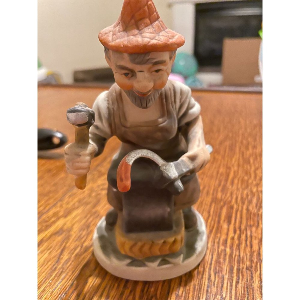 Ceramic Blacksmith Figurine, Hand Painted In Very Good Condition